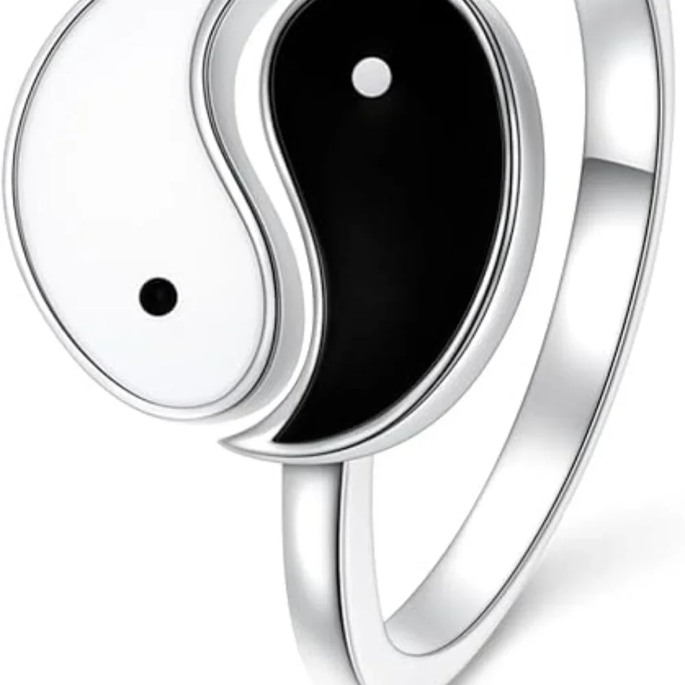 Sterling Silver Tai Chi Yin Yang Adjustable Ring 925 NWT - Picture 7 of 7